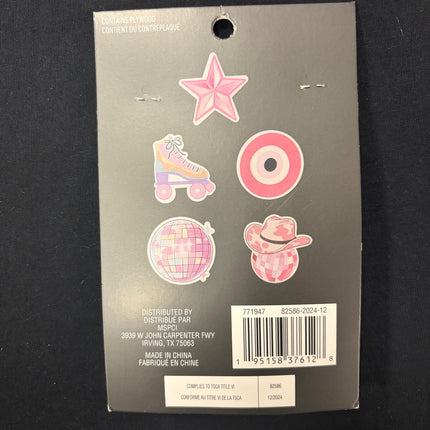 Retro Summer Wooden Craft Shapes – Roller Skate &amp; Disco DIY Set (5 Pieces)