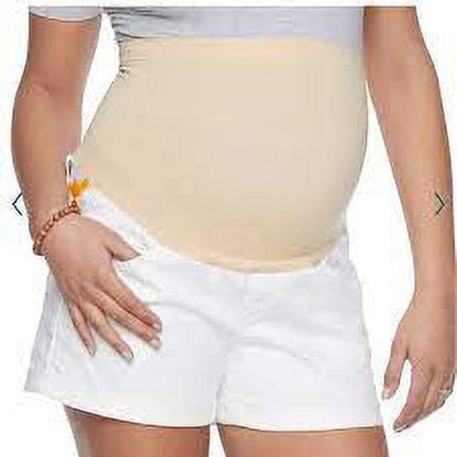 A:Glow Maternity Denim Shorts – Mid-Length Belly Panel
