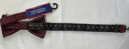 Adjustable Red & Silver Striped Men's Bowtie