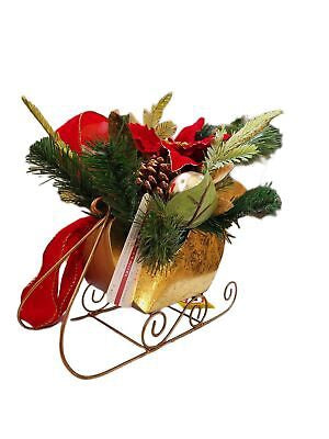 Ashland Floral Christmas Table Sleigh Decor