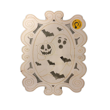 Light-Up Ghost Pumpkin Frame Décor – DIY Halloween Craft (7" x 5.5")