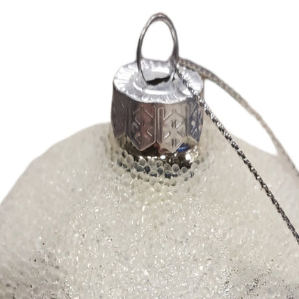 Ashland Glass White Glittery Frosted Snowball Christmas Ornament