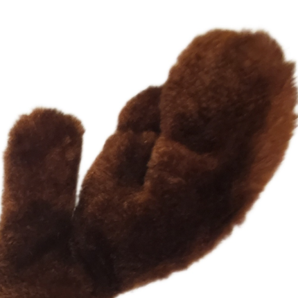 Reindeer Antlers Head Band Fuzzy Brown
