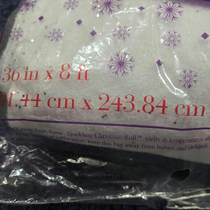 Sparkling Buffalo Snow Christmas Roll 36"x8ft
