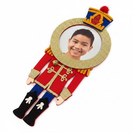 Studio Decor Felt Nutcracker Christmas Ornament slight angle white background