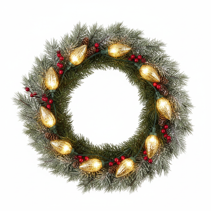 Ashland 5ft LED Christmas crafting lights strung around a holiday wreath