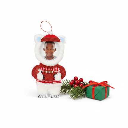 Studio Decor Polar Bear Photo Ornament holiday gift presentation white background