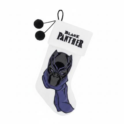 Black Panther Christmas stocking 18in close-up detail on white background
