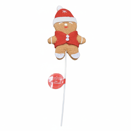 Ashland 12 inch gingerbread man decorative pick on white background