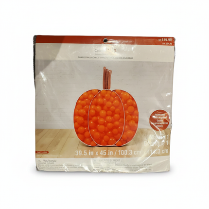 Celebrate It pumpkin shaped balloon kit in retail packaging on white background