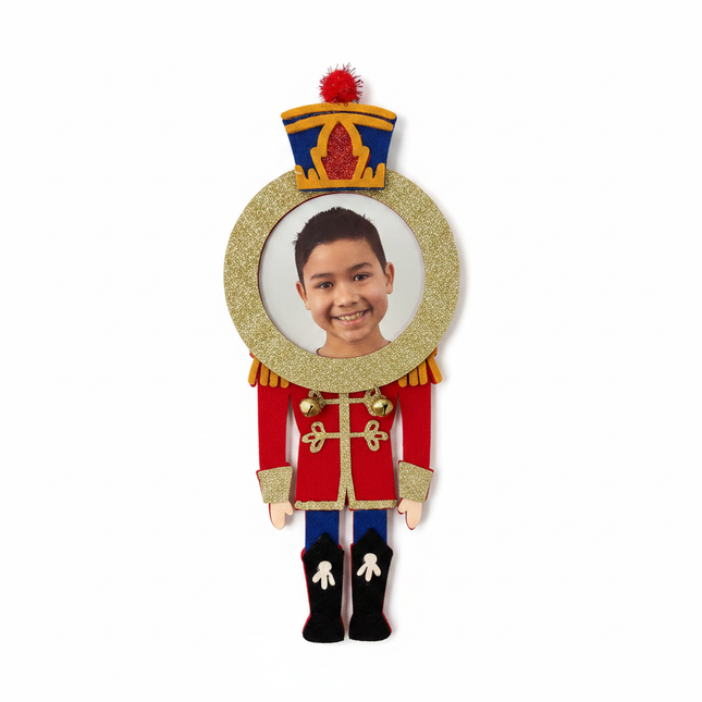 Studio Decor Kids Felt Nutcracker Photo Ornament 8in white background hero shot