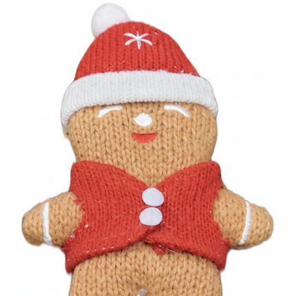 Close-up of Ashland 12 inch gingerbread man decorative pick showing gingerbread figure detail with icing and buttons