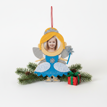 Studio Decor Blonde Fairy Photo Ornament holiday gift presentation white background