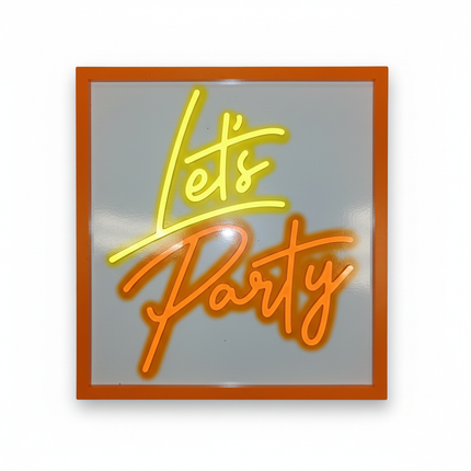 Neon Let's Party Ashland wall decor 15x16 inch glowing neon sign on white background