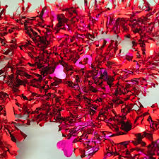 Pink & Red Tinsel Valentine's Day Garland
