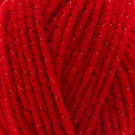 Loops & Threads Red Metallic Color Craft Christmas Yarn 90 Yards