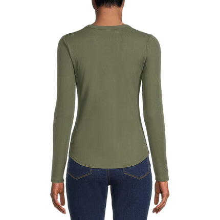 Crew Ribbed Tee Shirt No Boundaries Olive XL