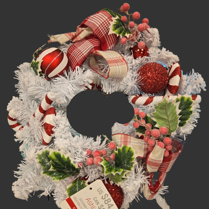 Ashland designer premium floral peppermint wreath 21in x 21in