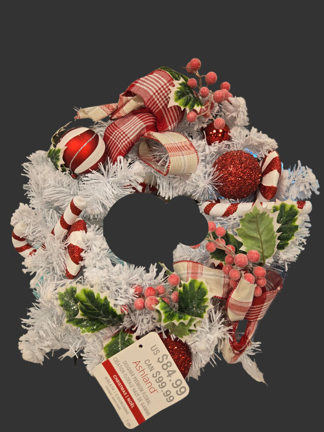 Ashland designer premium floral peppermint wreath 21in x 21in