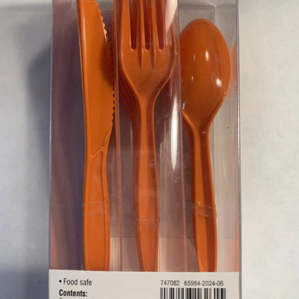 Celebrate it Thanksgiving Orange Cutlery 24pcs