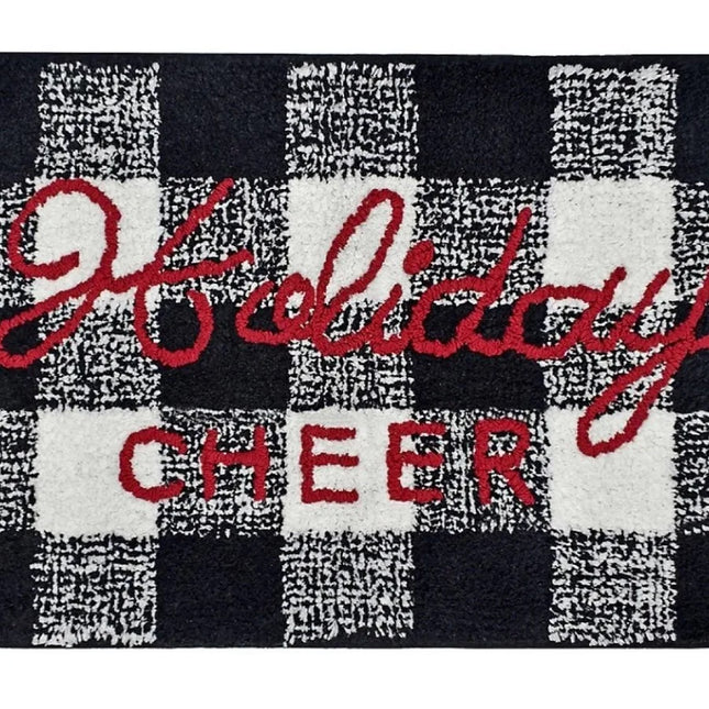 Buffalo Plaid Bath Rug 20x30 | Cotton Holiday Mat
