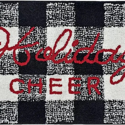 Buffalo Plaid Bath Rug 20x30 | Cotton Holiday Mat