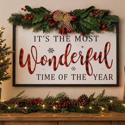 Premium Ashland Christmas Floral Wall Decor 16x22.5"